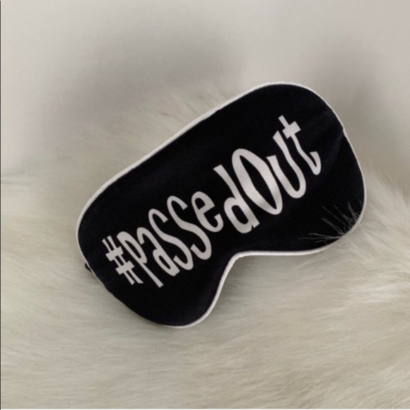 Silk Sleeping Eye Mask Hashtag PassedOut Black - Picture 1 of 13